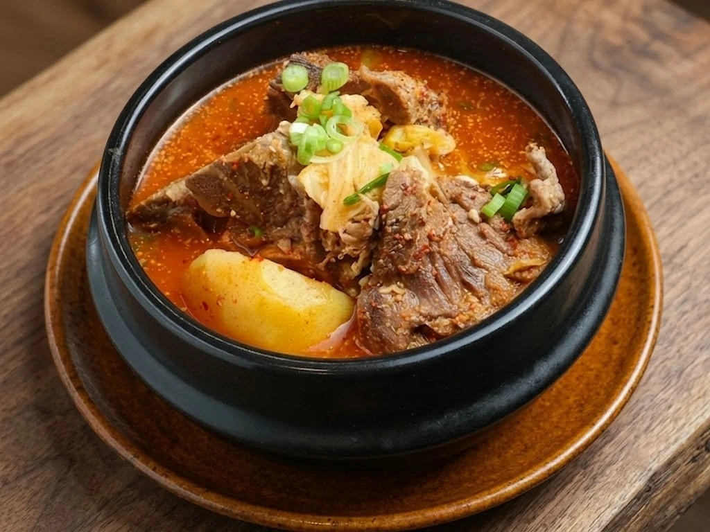 Gamjatang spicy pork bone stew at Hanyang Korean Restaurant Calgary